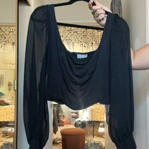 Urban outfitters crop black long sleeve